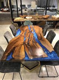 TUZECH Epoxy Table Top Fully Customised Thick Resin River Table Indoor Outdoor Coffee Table Top Wooden Dining Table Top (60x36 inches)