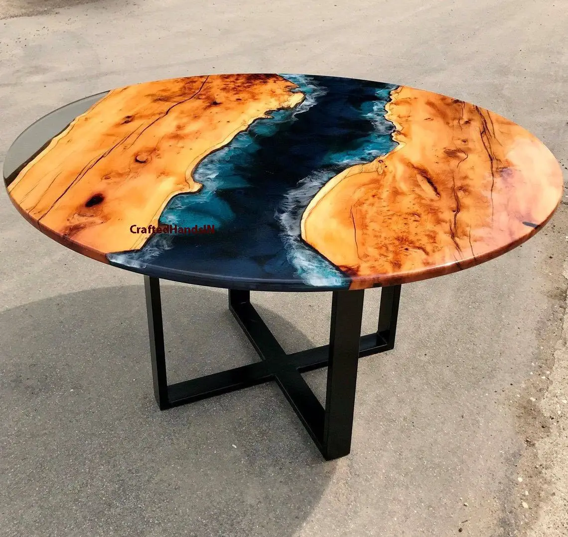 river epoxy tables || Black Epoxy Round Coffee Table