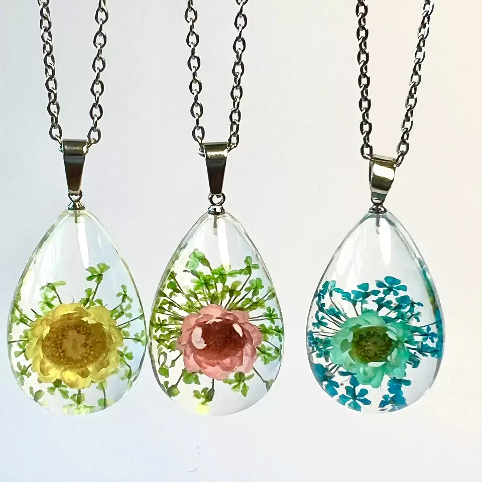 Best 30 Epoxy Jewelry Ideas || IVR Real Dried Flower Necklace