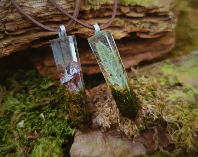 Best 30 Epoxy Jewelry Ideas || Natural Forest Crystal Pendant