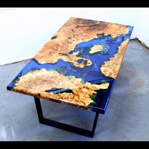 river epoxy tables || Epoxy Table With Winding River Pattern